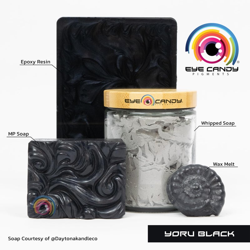 Eye Candy Pigments Premium Black Mica Powder - Yoru Black (50gr) - for Epoxy, Resin, Soap, Paint, Woodworking, Acrylic Pouring, Bath Bombs, Fishing Lures - DIY Arts and Crafts Additive - Image 2